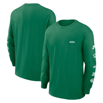 New York Jets Nike Green Rewind Heavy Max90 Pocket Long Sleeve T-Shirt