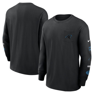 Футболка с длинным рукавом Carolina Panthers Nike Black Rewind Heavy Max90 Pocket