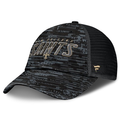 Бейсболка New Orleans Saints Fanatics Heather Black Challenge Trucker