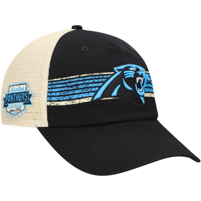 Бейсболка Carolina Panthers Fanatics Black/Natural Center Stripe Trucker