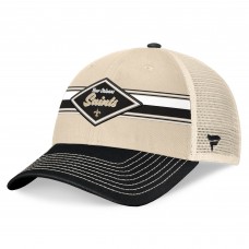 Бейсболка New Orleans Saints Fanatics Natural/Black Diamond Stripe Trucker