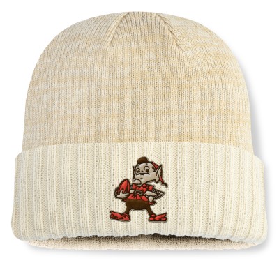 Cleveland Browns Fanatics Cream Block Cuffed Knit Hat