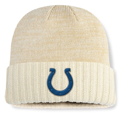 Indianapolis Colts Fanatics Cream Block Cuffed Knit Hat