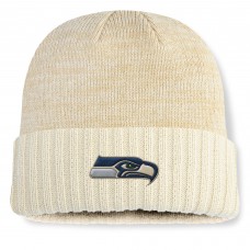 Seattle Seahawks Fanatics Cream Block Cuffed Knit Hat Seattle Seahawks Fanatics Cream Block Cuffed Knit Hat
