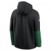 New York Jets Nike Black Throwback Logo Club Tri-Blend Pullover Hoodie