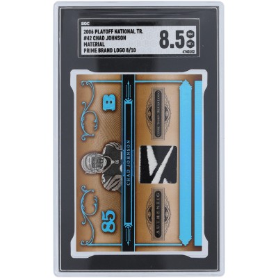 Chad Johnson Cincinnati Bengals 2006 Playoff National Treasures Reebok Logo Relic #42 #8/10 SGC Authenticated 8.5 Card