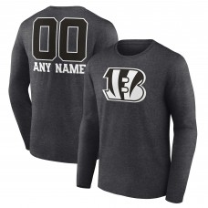 Именная футболка с длинным рукавом Cincinnati Bengals Monochrome - Charcoal