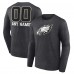 Именная футболка с длинным рукавом Philadelphia Eagles Monochrome - Charcoal