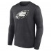 Именная футболка с длинным рукавом Philadelphia Eagles Monochrome - Charcoal