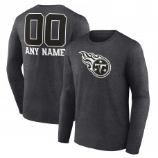 Именная футболка с длинным рукавом Tennessee Titans Monochrome - Charcoal