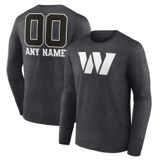 Именная футболка с длинным рукавом Washington Commanders Monochrome - Charcoal