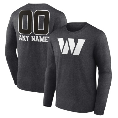 Именная футболка с длинным рукавом Washington Commanders Monochrome - Charcoal