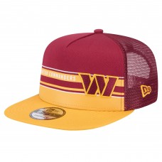 Бейсболка Washington Commanders New Era Half Stripe Trucker A-Frame 9FIFTY - Burgundy/Gold
