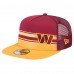 Бейсболка Washington Commanders New Era Half Stripe Trucker A-Frame 9FIFTY - Burgundy/Gold