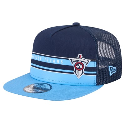 Бейсболка Tennessee Titans New Era Half Stripe Trucker A-Frame 9FIFTY - Navy/Light Blue