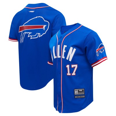 Buffalo Bills Josh Allen Pro Standard Royal Mesh Button-Up Baseball Jersey