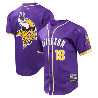 Рубашка с коротким рукавом Justin Jefferson Minnesota Vikings Pro Standard Mesh - Purple