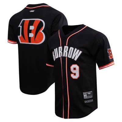 Рубашка с коротким рукавом Joe Burrow Cincinnati Bengals Pro Standard Mesh - Black