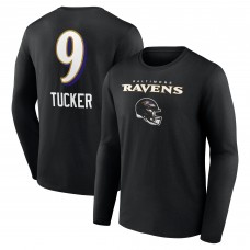 Футболка с длинным рукавом Justin Tucker Baltimore Ravens Team Wordmark Player Name & Number - Black