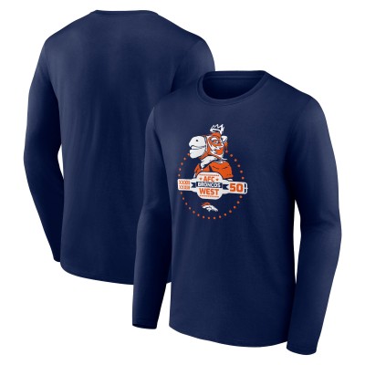 Футболка с длинным рукавом Denver Broncos Fanatics Navy Lucha Libre