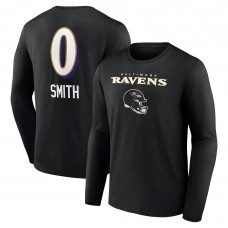 Футболка с длинным рукавом Roquan Smith Baltimore Ravens Team Wordmark Player Name & Number - Black