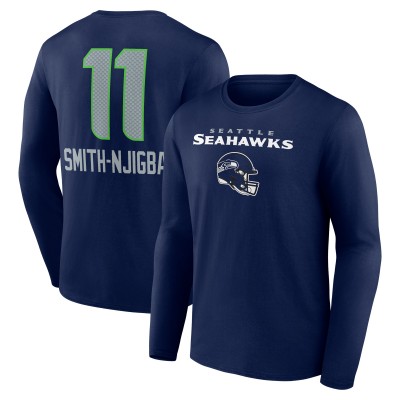 Футболка с длинным рукавом Jaxon Smith-Njigba Seattle Seahawks Team Wordmark Player Name & Number - College Navy