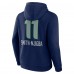 Seattle Seahawks Jaxon Smith-Njigba College Navy Team Wordmark Player Name & Number Pullover Hoodie