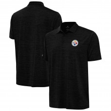 Pittsburgh Steelers Antigua Heather Black Layout Polo