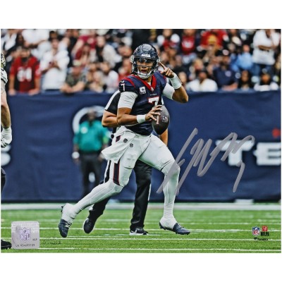 C.J. Stroud Houston Texans Autographed Fanatics Authentic 8 x 10 Pointing Downfield vs. Saints Photograph