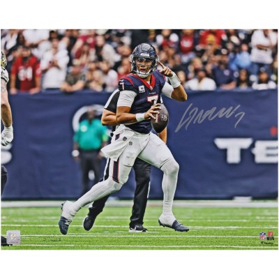 C.J. Stroud Houston Texans Autographed Fanatics Authentic 16 x 20 Pointing Downfield vs. Saints Photograph