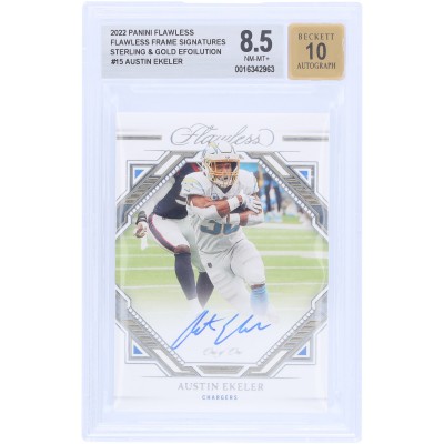 Austin Ekeler Los Angeles Chargers Autographed 2022 Panini Flawless Sterling & Gold Efoilution #FFS-AE #1/1 BGS Authenticated 8.5/10 Card