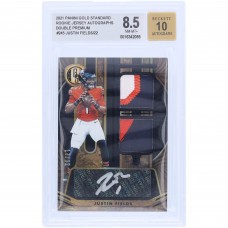 Justin Fields Chicago Bears Autographed 2021 Panini Gold Standard Dual Tri-Color Relic #245 #17/22 BGS Authenticated 8.5/10 Rookie Card