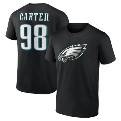 Футболка Jalen Carter Philadelphia Eagles Icon Player Name & Number - Black