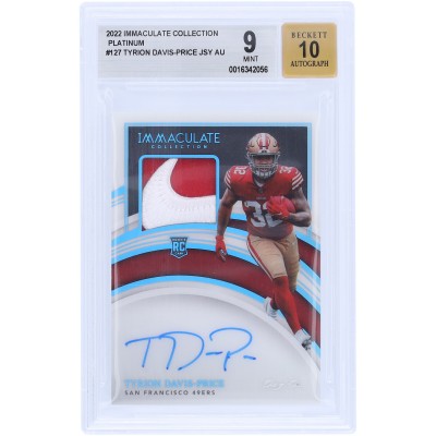 Tyrion Davis-Price San Francisco 49ers Autographed 2022 Panini Immaculate Collection Nike Swoosh Relic #127 #1/1 BGS Authenticated 9/10 Rookie Card