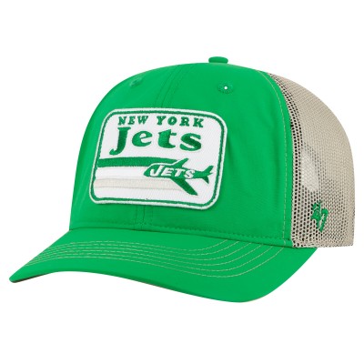 Бейсболка New York Jets 47 Campscape Relaxed Trucker - Kelly Green/Natural