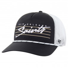 Бейсболка New Orleans Saints 47 Black/White Downburst Relaxed Hitch Trucker