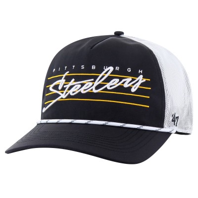 Бейсболка Pittsburgh Steelers 47 Black/White Downburst Relaxed Hitch Trucker