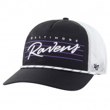 Бейсболка Baltimore Ravens 47 Black/White Downburst Relaxed Hitch Trucker
