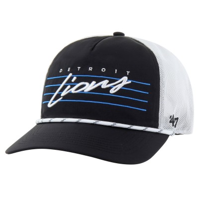 Бейсболка Detroit Lions 47 Black/White Downburst Relaxed Hitch Trucker