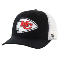 Бейсболка Kansas City Chiefs 47 Black/White Team Unstructured Trucker