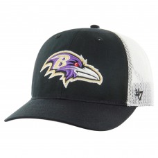 Бейсболка Baltimore Ravens 47 Black/White Team Unstructured Trucker