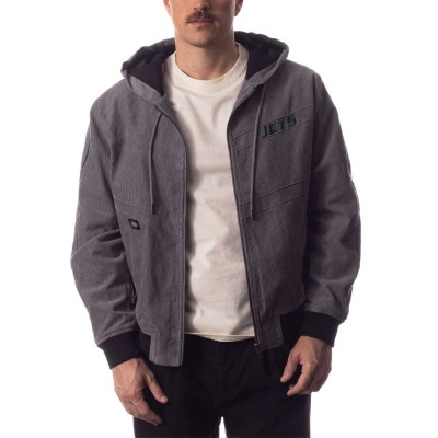 Кофта на молнии New York Jets The Wild Collective Corduroy Bomber - Gray