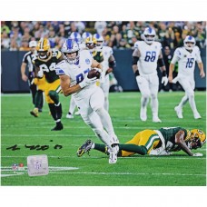 Sam LaPorta Detroit Lions Autographed Fanatics Authentic 8 x 10 White Jersey Running Photograph