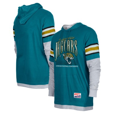 Jacksonville Jaguars New Era Teal Twofer Long Sleeve Hooded T-Shirt