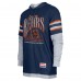 Футболка Chicago Bears New Era Navy Twofer Long Sleeve Hooded