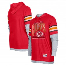 Футболка Kansas City Chiefs New Era Twofer Long Sleeve Hooded - Red