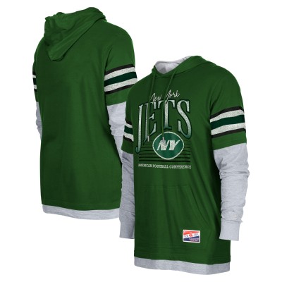 Футболка с длинным рукавом с капюшоном New York Jets New Era Twofer - Green