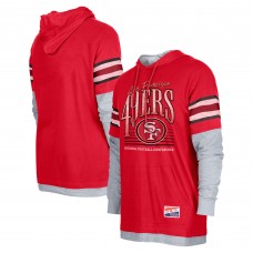 Футболка с длинным рукавом с капюшоном San Francisco 49ers New Era Twofer - Scarlet