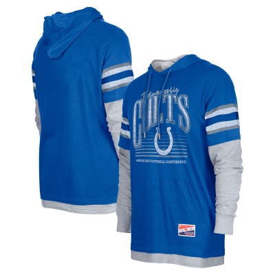 Indianapolis Colts New Era Royal Twofer Long Sleeve Hooded T-Shirt