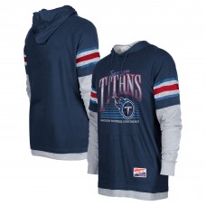Футболка с длинным рукавом с капюшоном Tennessee Titans New Era Twofer - Navy